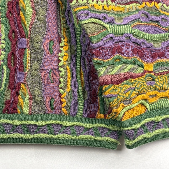 VTG COOGI Australia Men 100% Wool 3D Chunky CrewNeck Sweater Sz L/ XL Cosby Rare - Picture 9 of 14